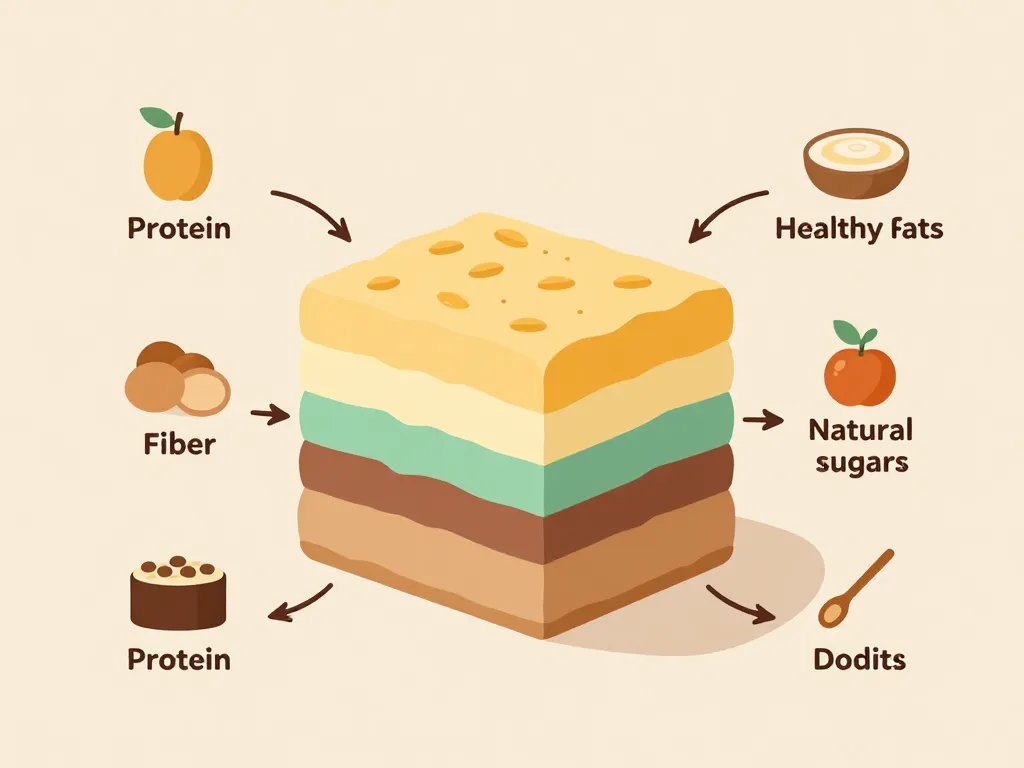 Schéma composition barre de cereale proteine valeurs nutritionnelles