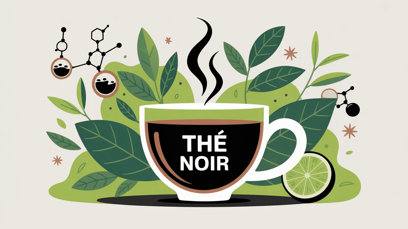 Illustration bienfait the noir et précautions