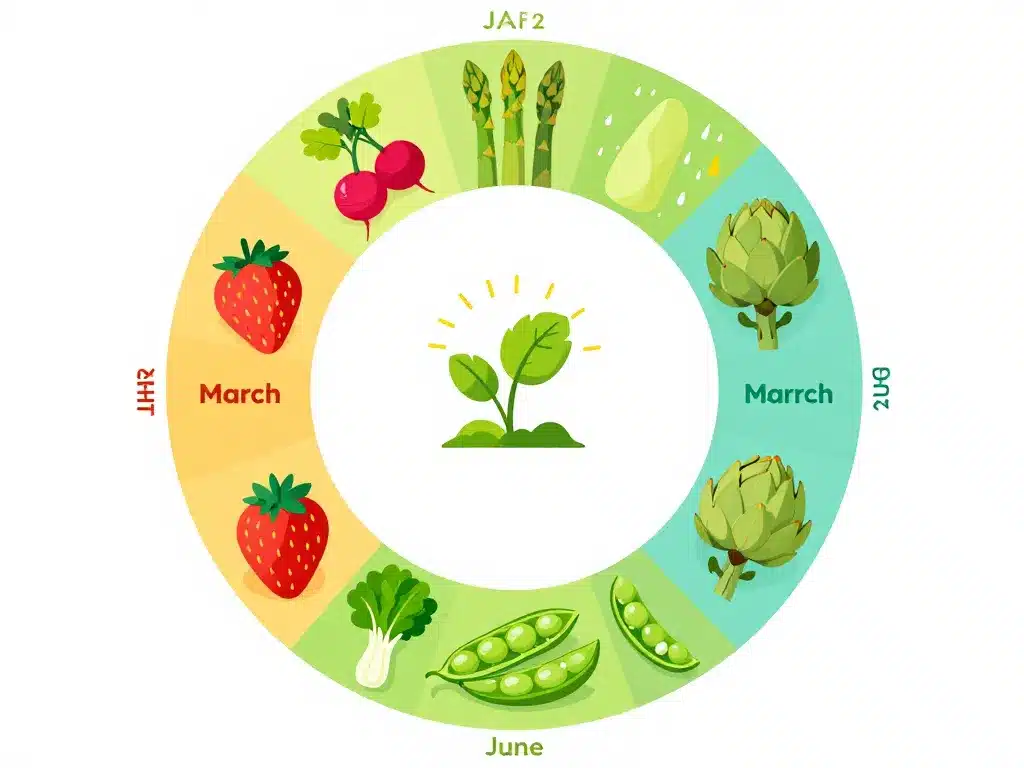 calendrier saison fruits et legumes de printemps
