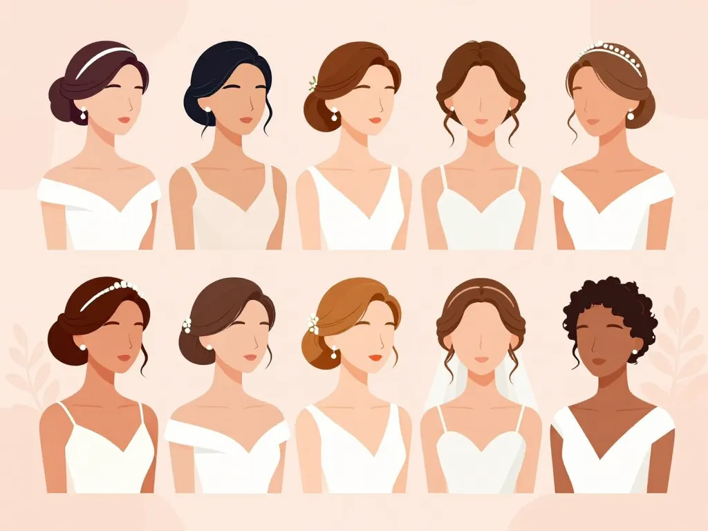 Mariée coiffure du mariage selon robe et style