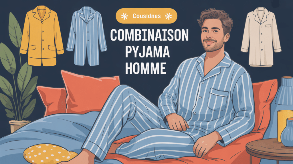 homme détendu en combinaison pyjama homme ambiance cocooning