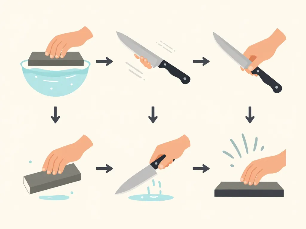 comment aiguiser un couteau guide visuel étape pierre à eau