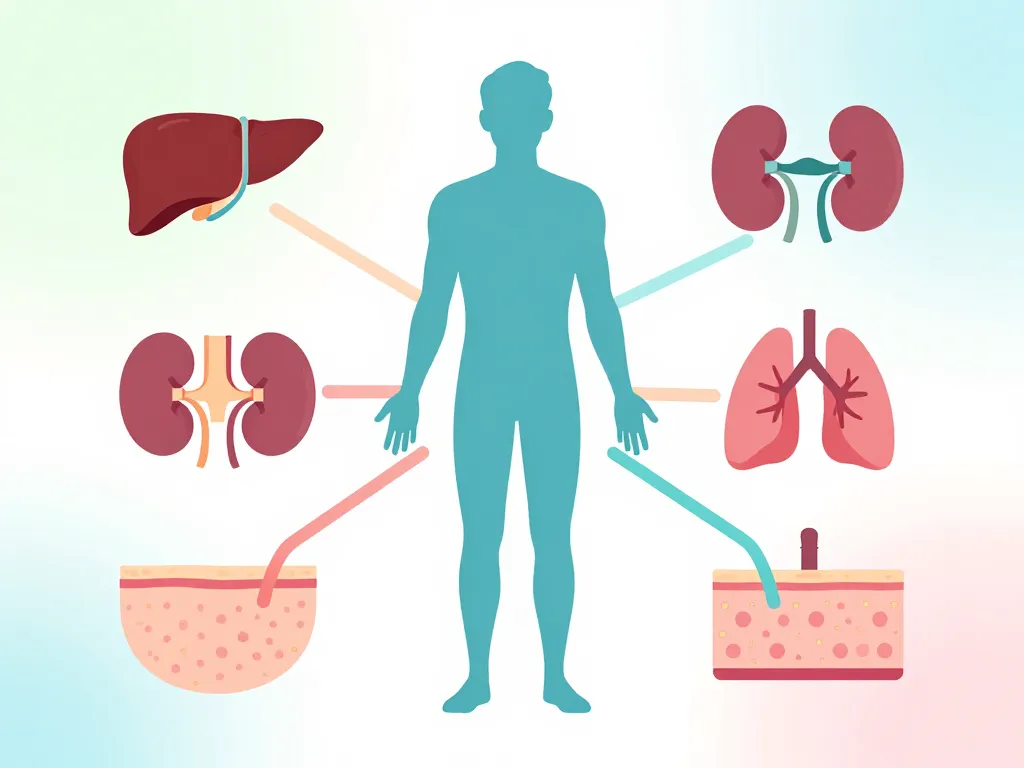 Schéma cure detox silhouette organes detoxification