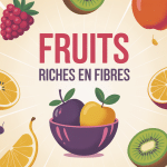 fruit avec des fibres bol stylisé et fruits variés