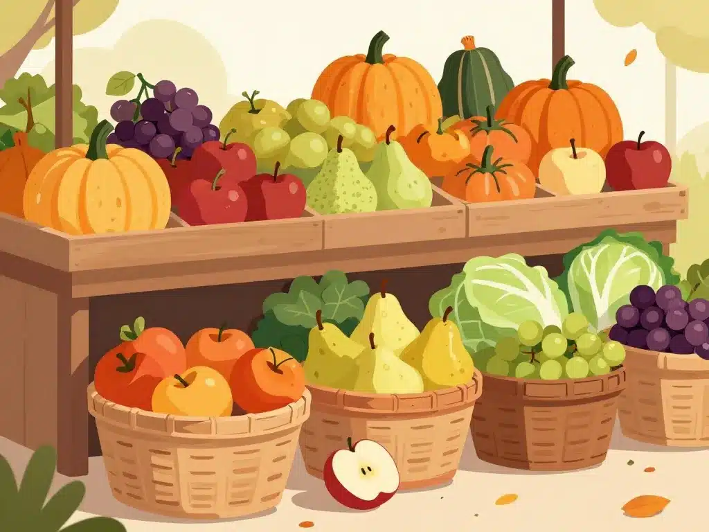 fruit et legume d automne au marché en automne