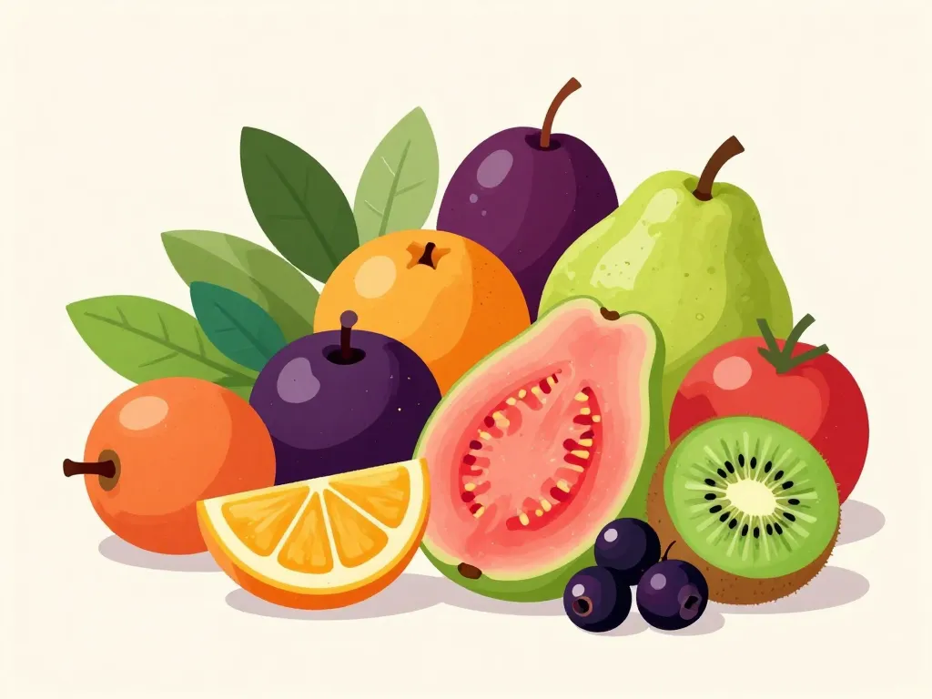 comparatif visuel fruit plus riche en vitamine c