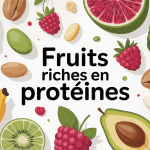 fruits riches en proteines divers et colorés