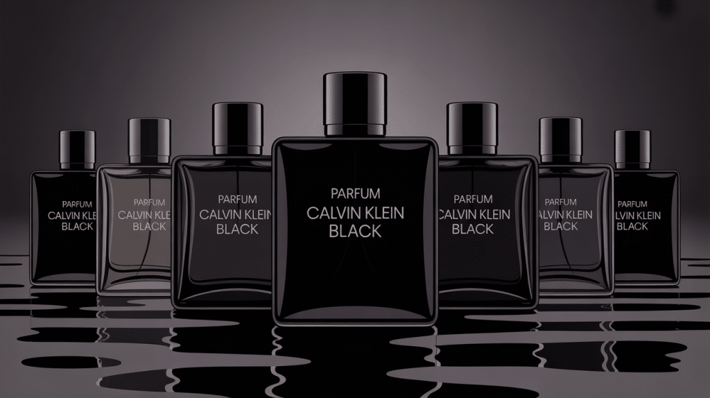 illustration flacons noirs parfum calvin klein black