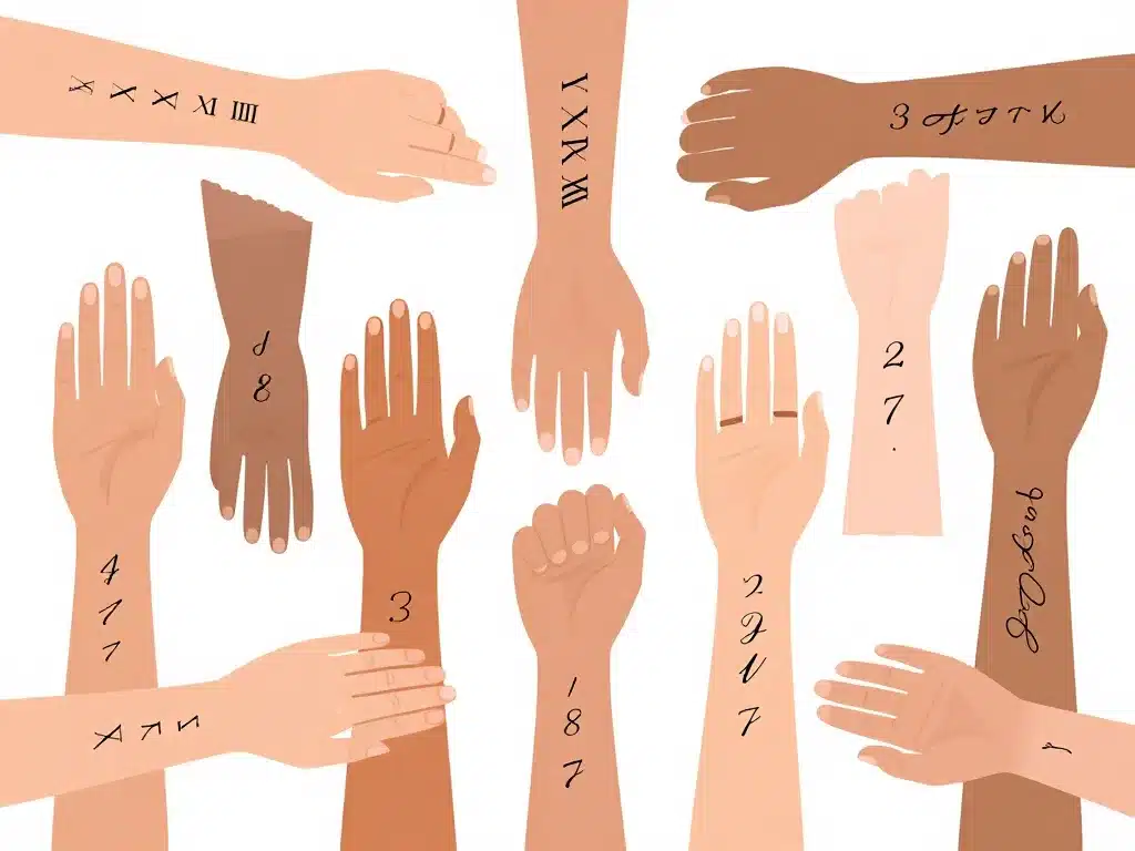 exemples visuels de dates tatouage différents styles et formats