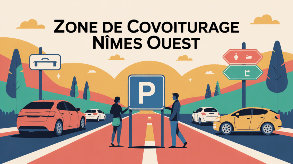 zone covoiturage nîmes ouest illustration vectorielle moderne