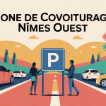zone covoiturage nîmes ouest illustration vectorielle moderne