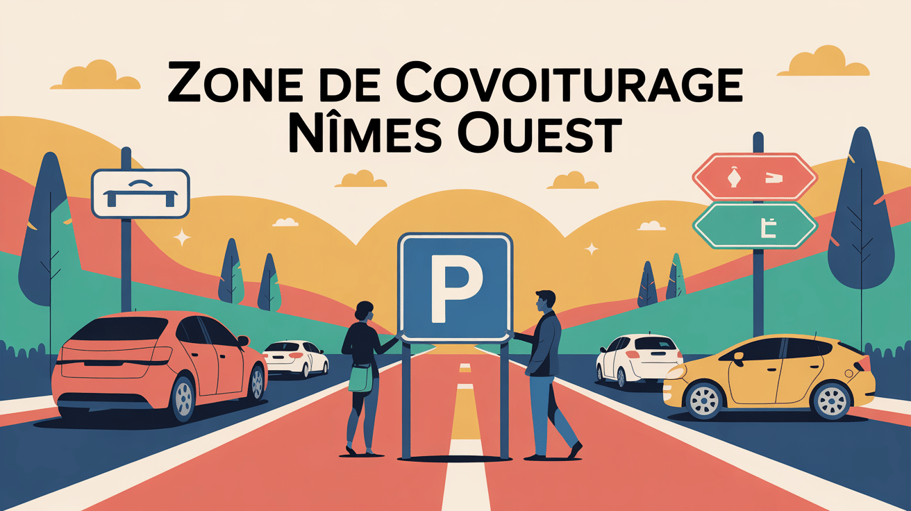 zone covoiturage nîmes ouest illustration vectorielle moderne