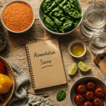 aliment bon pour la santé sur table rustique