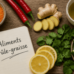 aliments brûle graisse lentilles piment gingembre citron coriandre thé vert concombre
