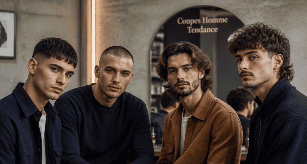 Coupe homme tendance sur quatre modèles