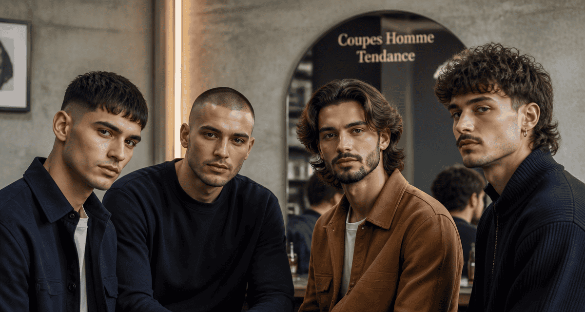 Coupe homme tendance sur quatre modèles