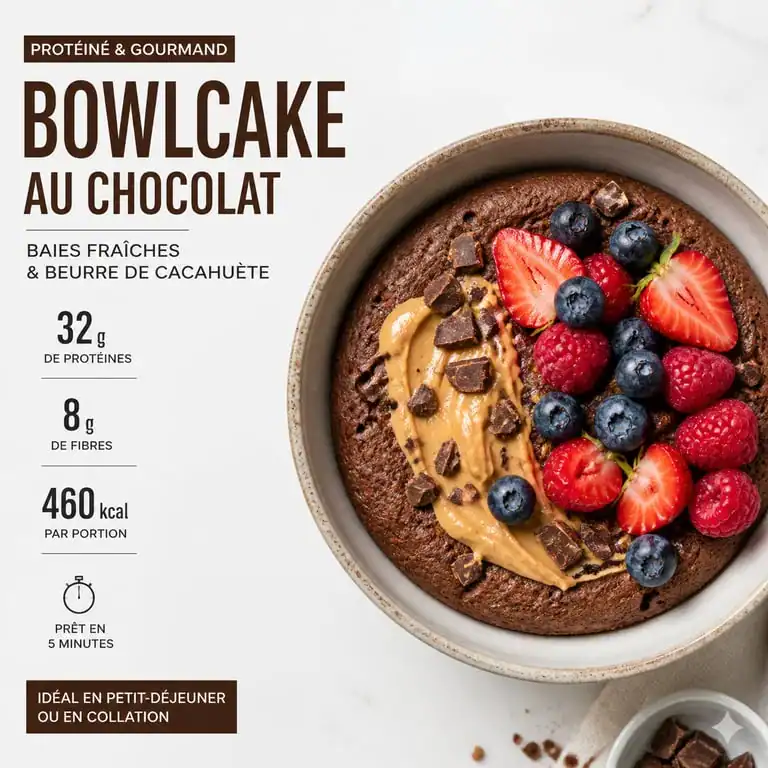 Bowlcake protéiné au chocolat pour recette riche en proteine musculation