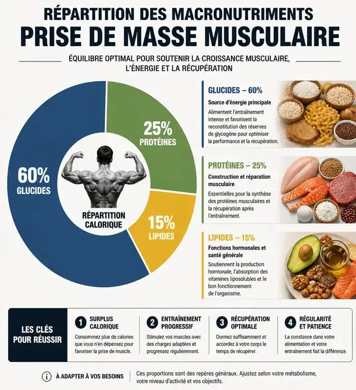 Répartition des macronutriments pour une prise de masse musculaire efficace