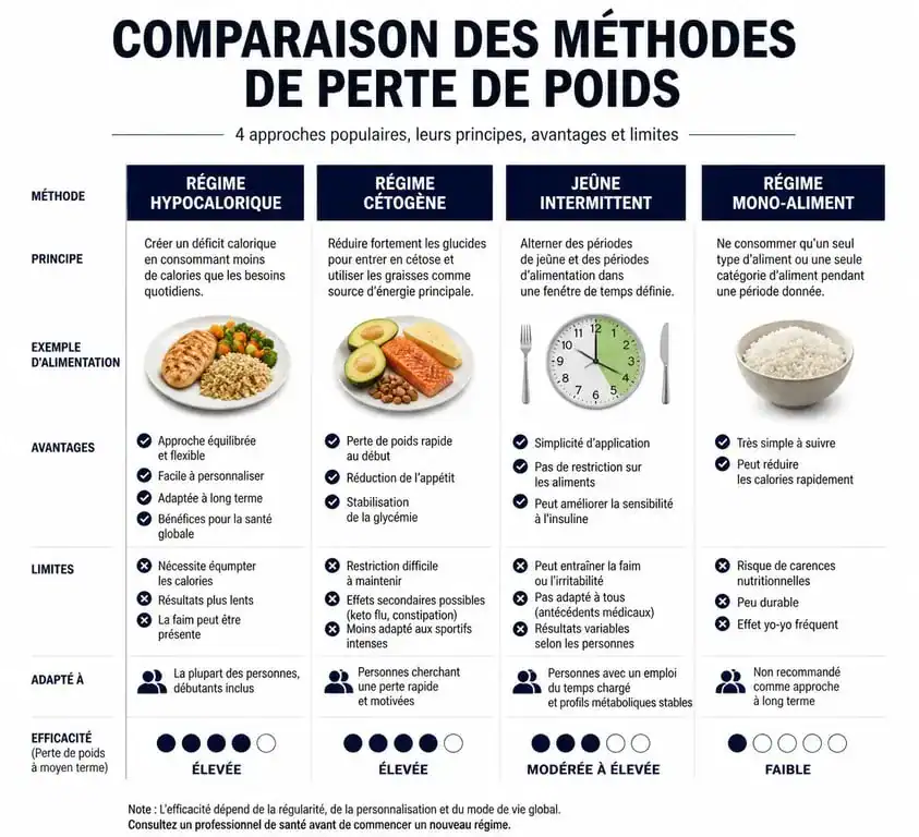Comparatif des méthodes pour perdre 5 kg en 10 jours : efficacité et risques