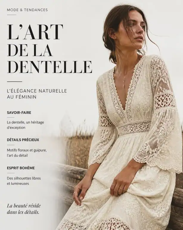Robe bohème en dentelle pour mariage ou cérémonie en plein air