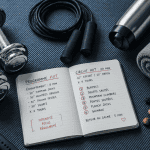 hiit perte de poids équipement tapis haltères carnet