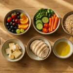 les 7 groupes d aliments tableau sur une table