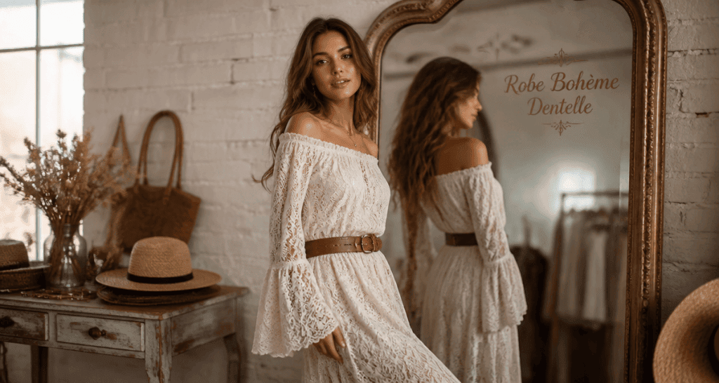 ma boheme robe dentelle femme miroir atelier