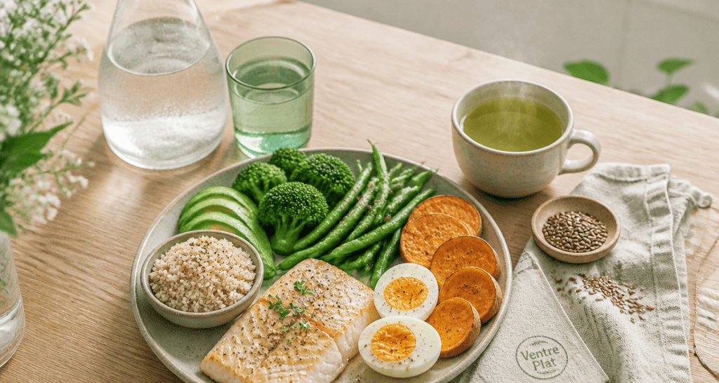maigrir du ventre alimentation table aliments sains