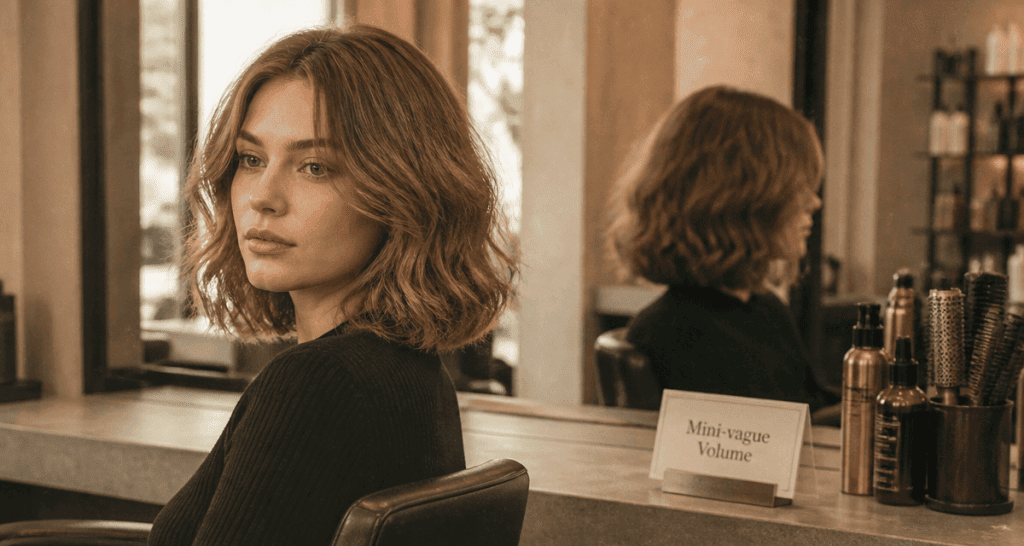 Mini vagues cheveux sur femme en salon