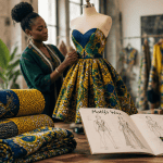 motifs wax rouleaux et styliste en atelier