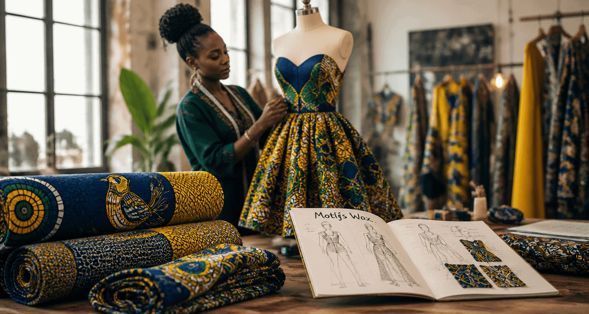 motifs wax rouleaux et styliste en atelier