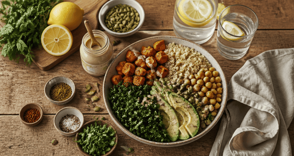 nourriture healthy Buddha bowl coloré