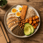 prise de masse musculaire aliments sur une assiette