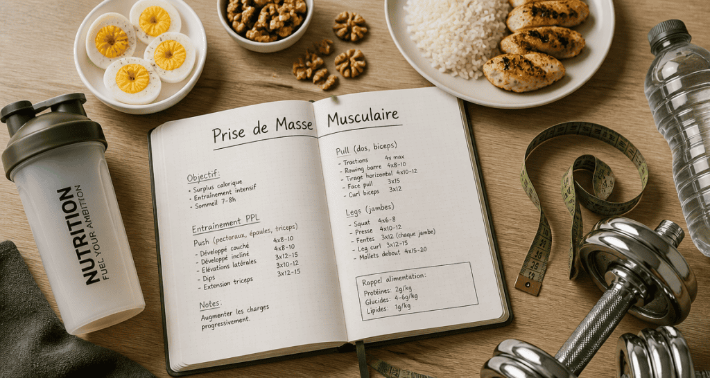 prise de masse musculaire table sportive aliments