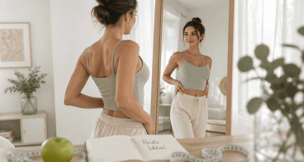 quelle poids pour 1m70 femme devant miroir