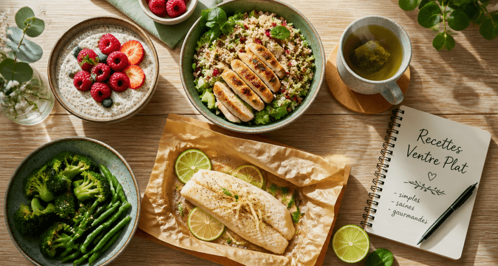 recette pour maigrir le ventre bol porridge salade quinoa cabillaud