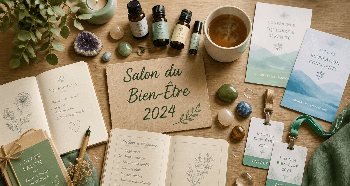 Salon du bien etre 2024 flat lay table