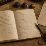 signification numérologie carnet manuscrit pierres