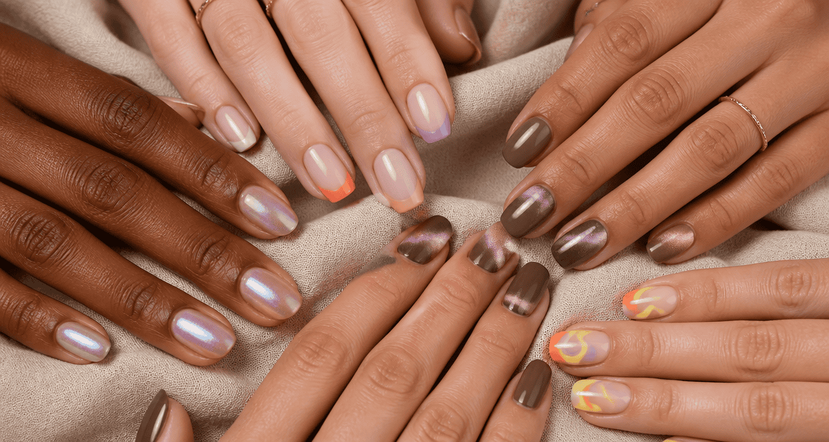 Tendance vernis à ongles sur plusieurs mains avec effets variés