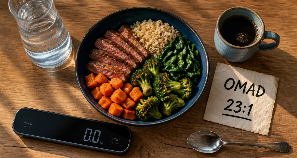 Régime OMAD : 1 repas par jour combien de kilos perdus, 23:1