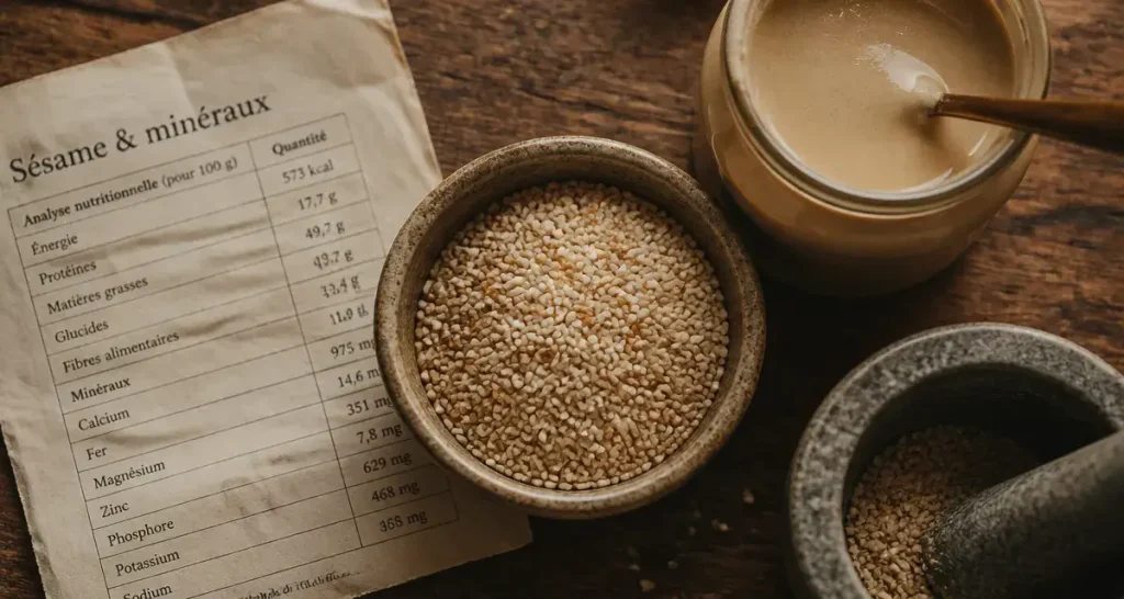 Bienfaits des graines de sesame : calcium et antioxydants, graines de sésame et tahini