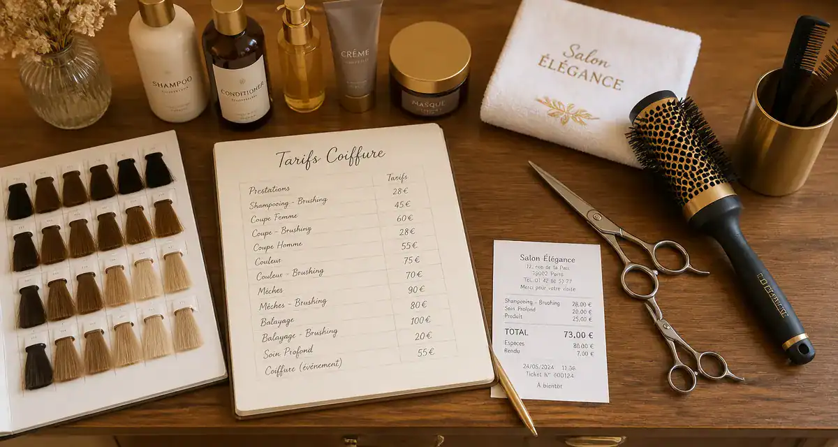 coiffeur tarif accessoires comptoir salon