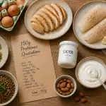 comment manger 150 g de protéine par jour aliments riches en protéines sur table