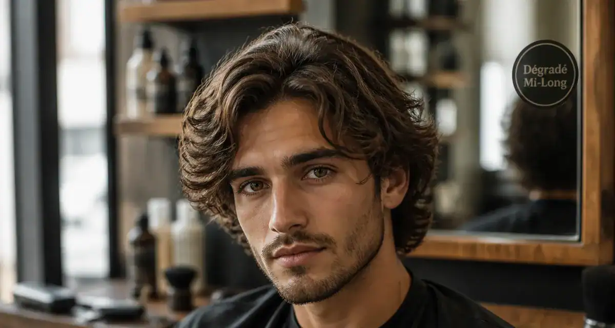 dégradé mi long homme salon coiffure