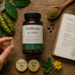 griffonia effet au bout de combien de temps gélule et flacon sur table