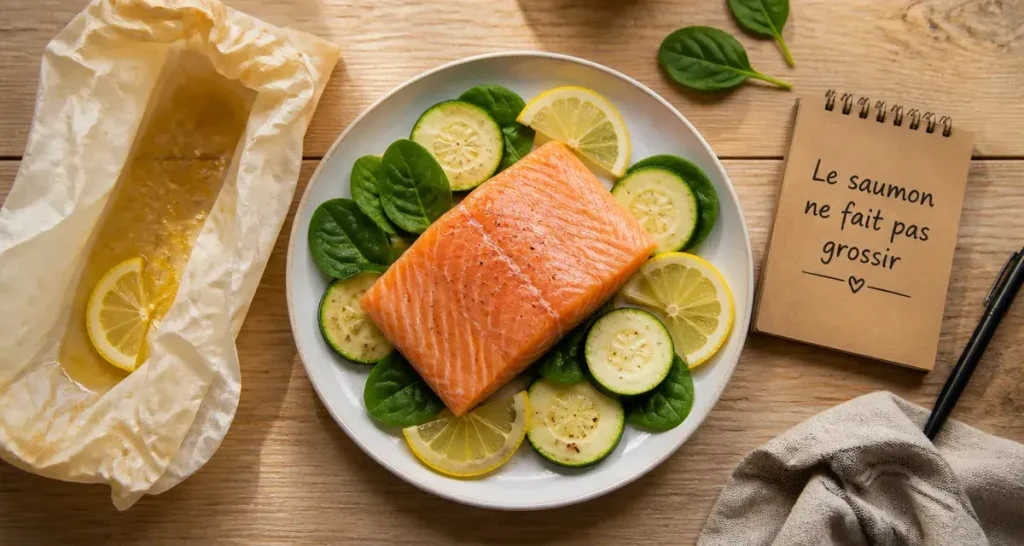 Le saumon fait il grossir : pavé de saumon, courgette et citron