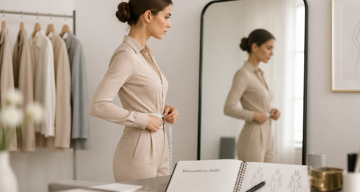 mensurations ideales femme 1m60 debout profil miroir