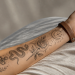motif tatouage avant-bras femme encre noire