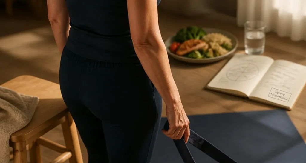 Femme 50 ans gainage pour perdre du ventre femme 50 ans, assiette protéines et légumes