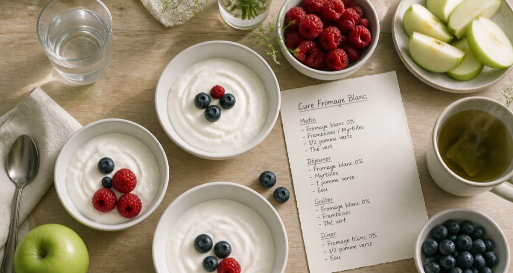 regime au fromage blanc bols fruits menu